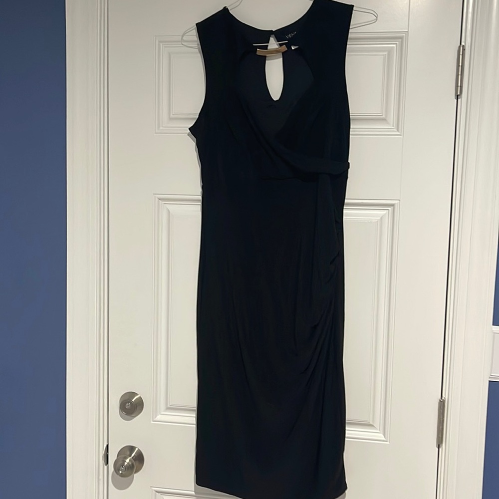 Venus High gold bar collar dress